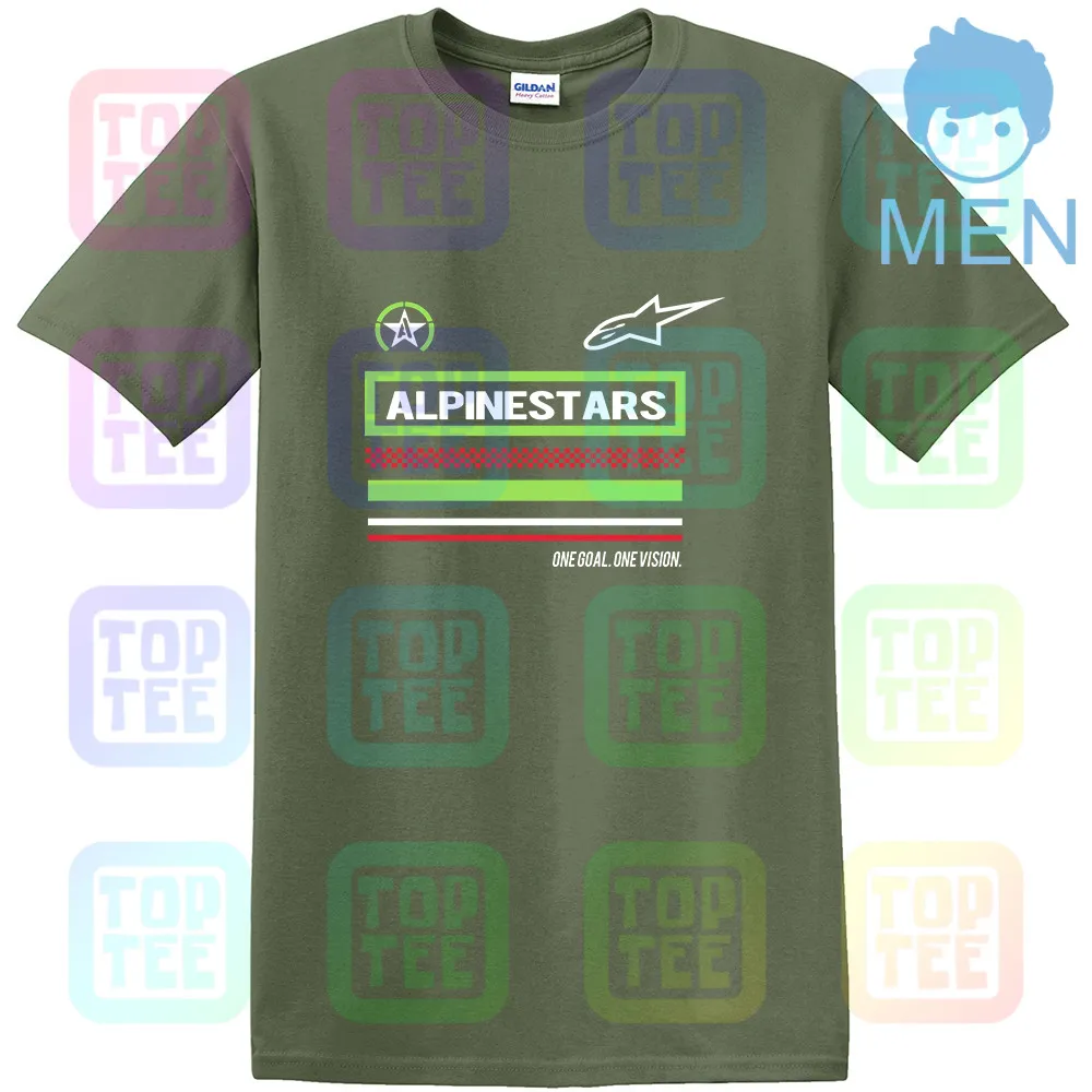 MEN-ARMY GREEN Черная футболка Alpine Star - Цвет: MEN-ARMY GREEN