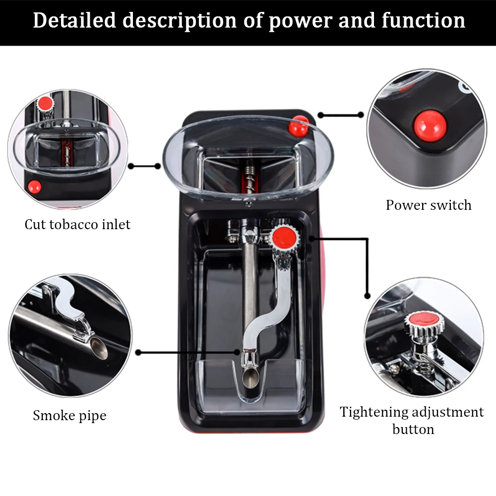 Electric Cigarette Machine Easy Automatic Making Rolling Tobacco Electronic Injector Maker Roller Smoke Tool US/EU Plug | Дом и сад