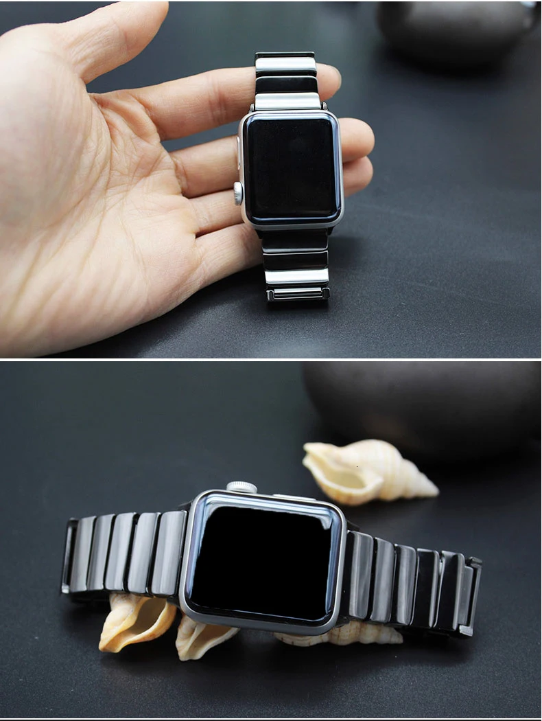 Роскошный керамический ремешок для часов Apple Watch 4, 5, 38 мм, 42 мм, 40 мм, 44 мм, с бабочкой, с пряжкой, с цепочкой, стильный браслет, ремешок для iwatch 123