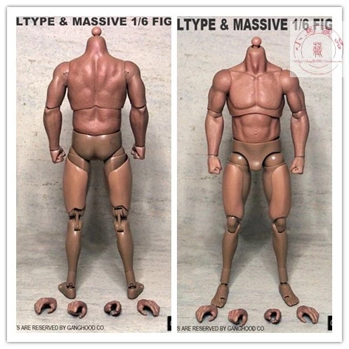 

In Stock 1/6 Scale GANGHOOD Muscular Man Strong Male Soldier Body Suitable For Villains Arnold And Other Dolls Model Accessories