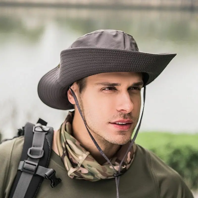 

2021 New Unisex Women Men Fashion Casual Camping Hunting Fishing Hiking Outdoor Sport Sun Caps Wide Brim Hats Bucket Hat Boonies
