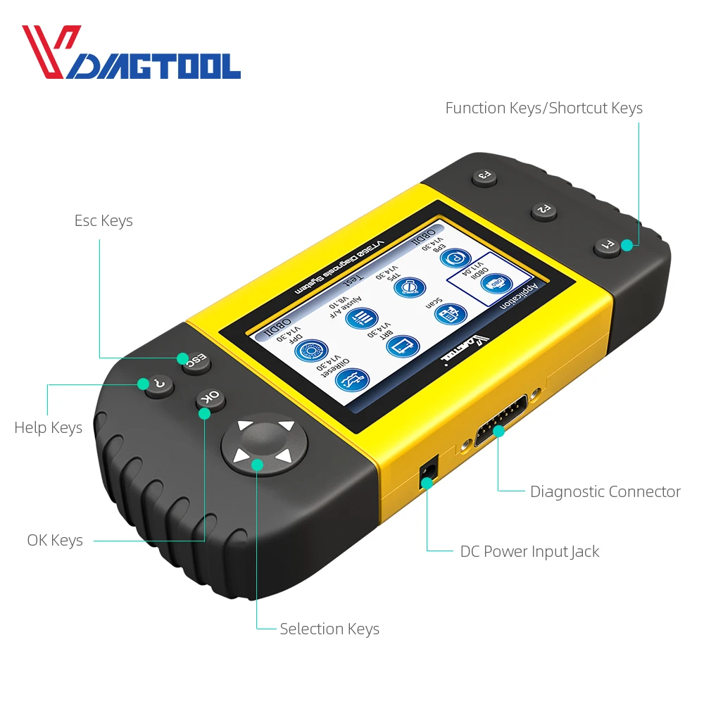 VDIAGTOOL VT360 OBDII Автомобильный диагностический инструмент ABS подушка безопасности SAS