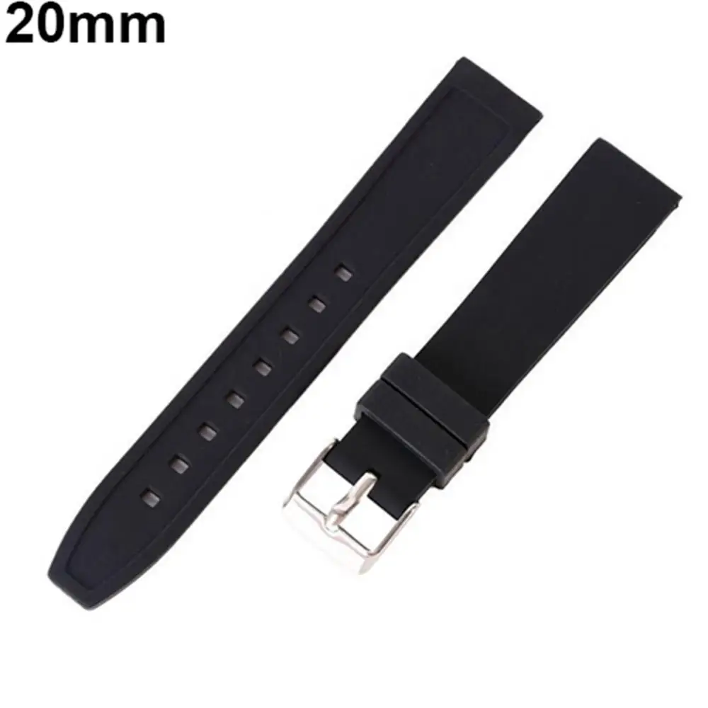 Ремешок силиконовый для наручных часов сменный водонепроницаемый однотонный