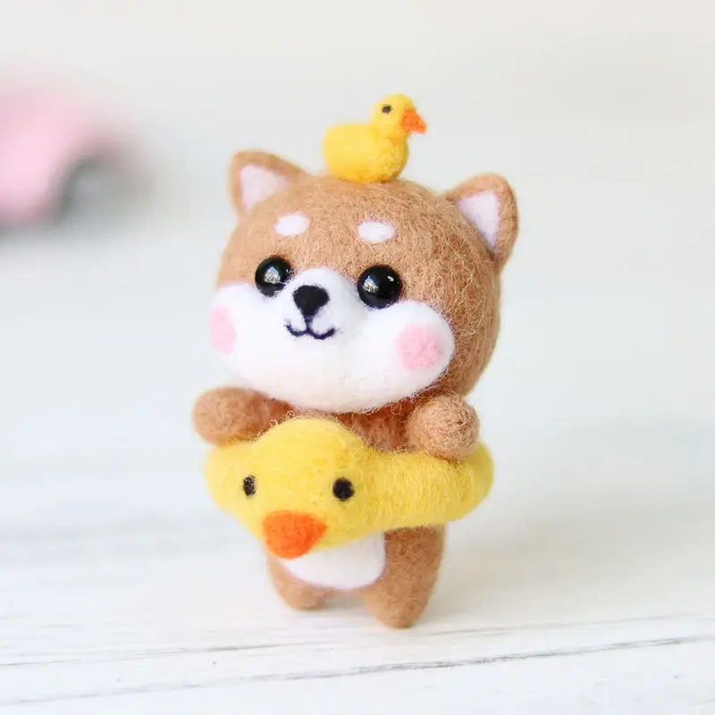 Ручная работа DIY шерстяной войлок милый щенок Шиба ину креативный подарок