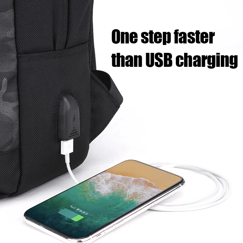 Мужской Дорожный рюкзак ARCTIC HUNTER черный для ноутбука с USB разъемом зарядки