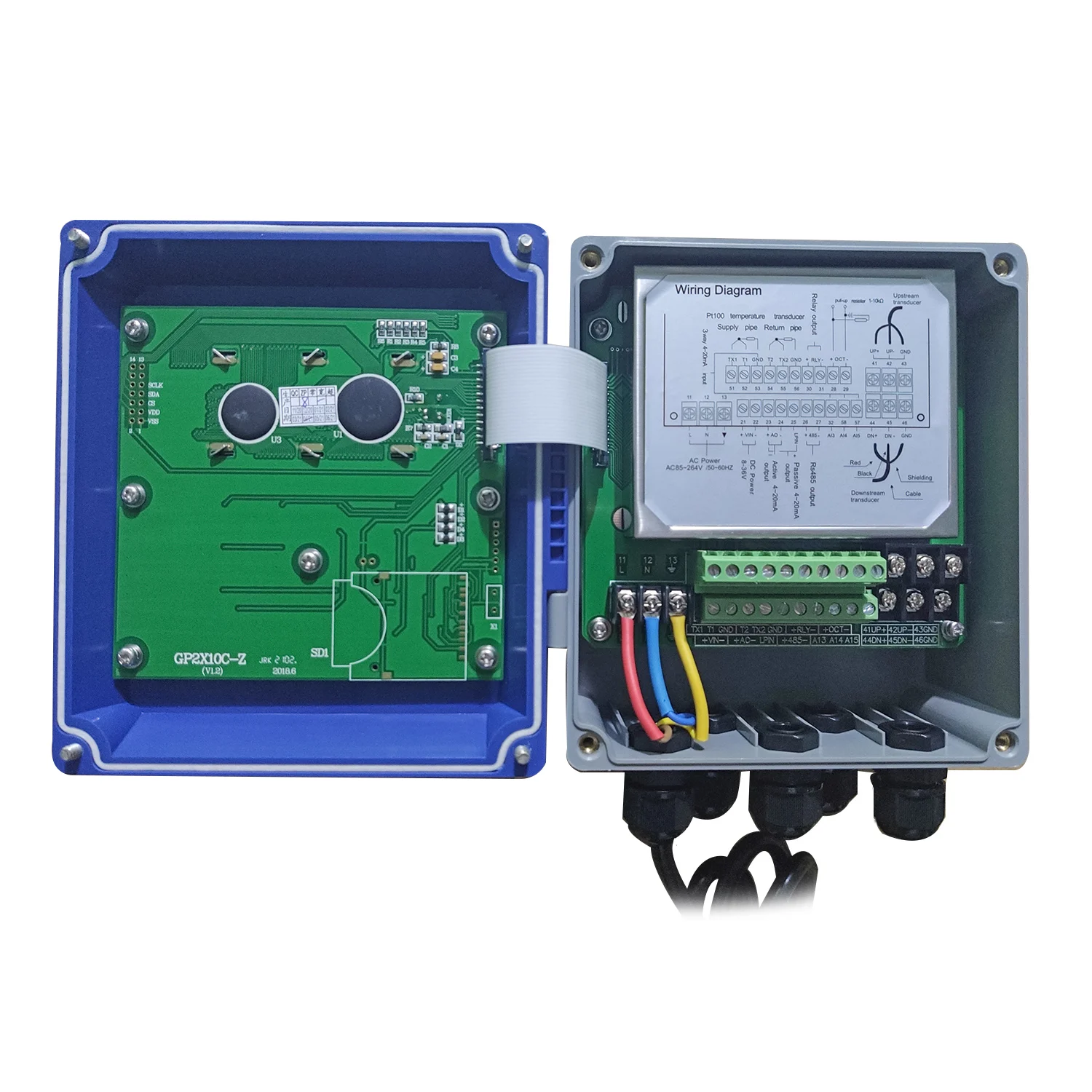 TUF-2000B-TM-1 Transducer DN50mm-DN700mm Ultrasonic Liquid Flowmeter Wall Mounted Type ModBus Water Flow Meter |