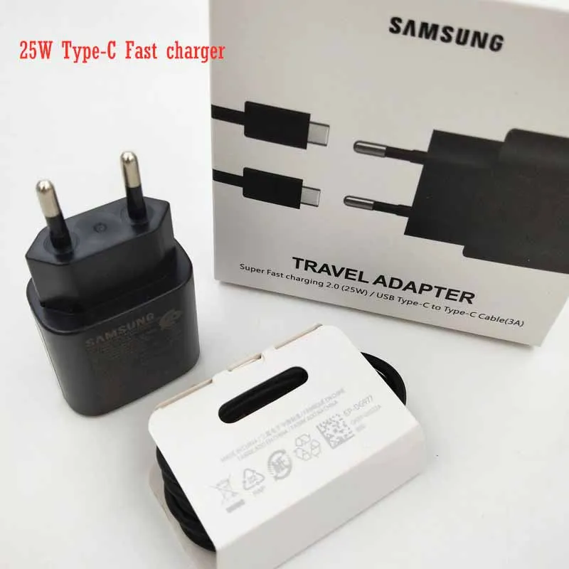 

Супербыстрое зарядное устройство Samsung Note 10 Galaxy Note10 + A8S A80 A90 S10, Usb PD, быстрая EU вилка, дорожный настенный адаптер, кабель USB Type-c