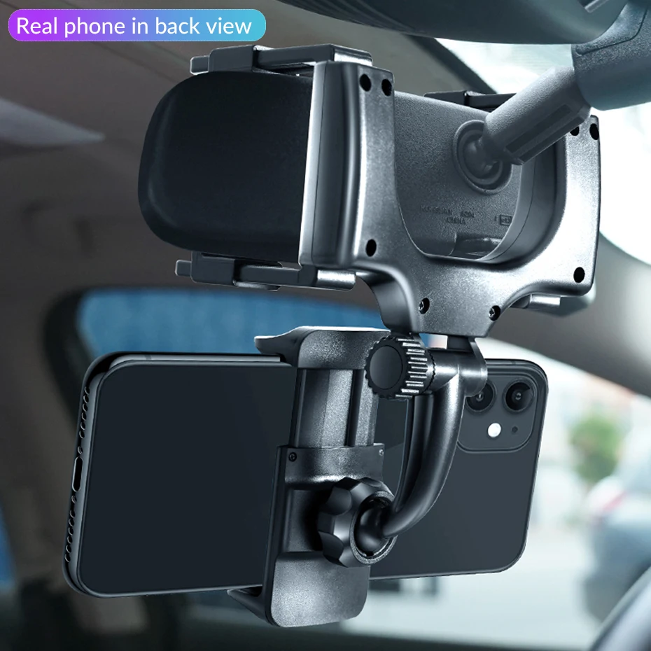 rearview mirror car holder stand mount cellphone bracket in car mobile phone holder for iphone samsung xiaomi huawei free global shipping