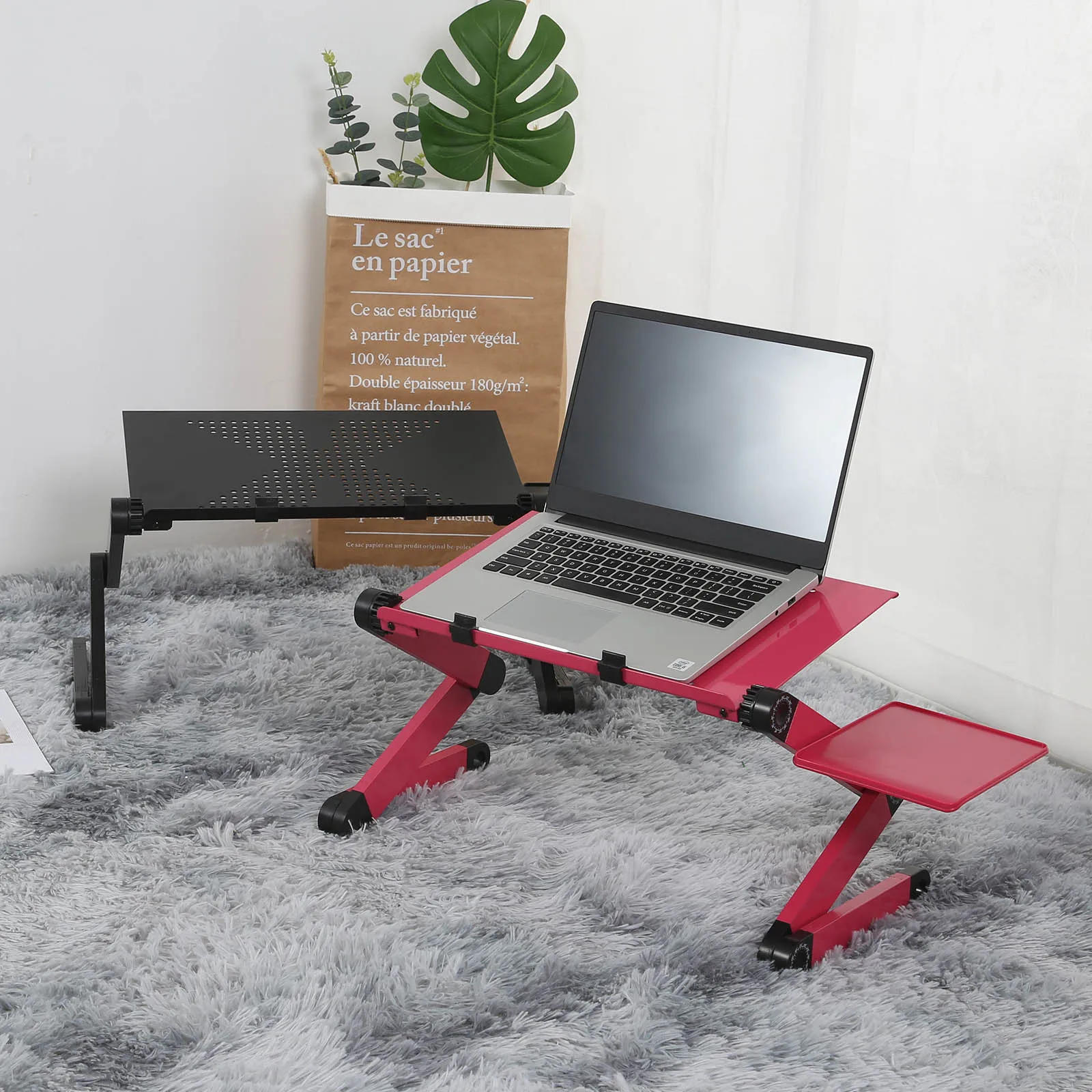 

Adjustable Aluminum Laptop Desk Ergonomic Computer Desk Portable TV Bed Lapdesk Tray PC Table Stand Notebook Table Desk Stand