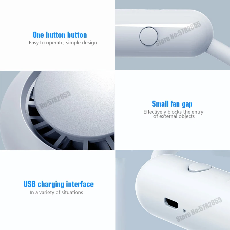 2021 мини USB Портативный вентилятор шеи с Перезаряжаемые Батарея небольшой стол