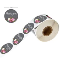 500pcs sticker round floral flower thank you seal sticker diy gifts package label tags