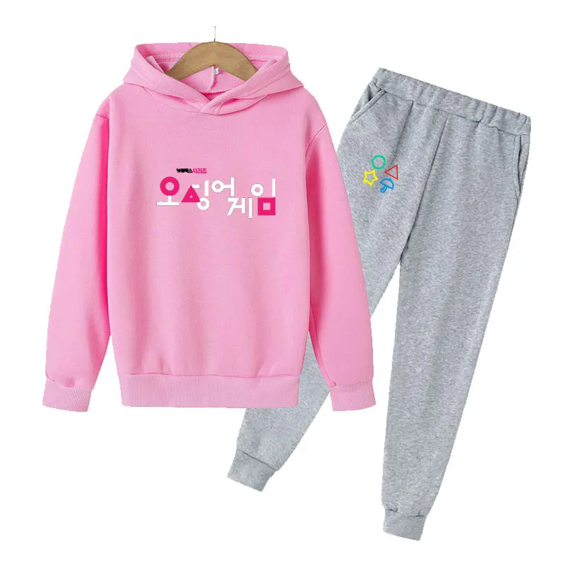 

Squid game Korean TV Hoodie children's cotton fleece cosply costme Hoodie Sweatshirt children's boys and girls sportswear Top +