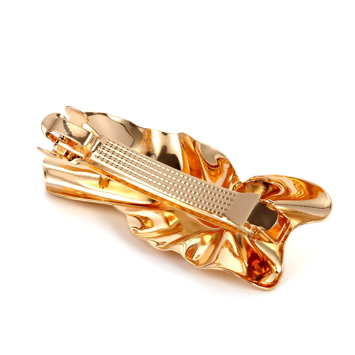 Youvanic блестящий золотой сплав заколка с бантом заколки большие складные