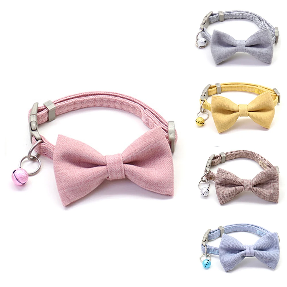 Собачий поводок ошейник Регулируемый мягкий милый бант двойной слой собачий для