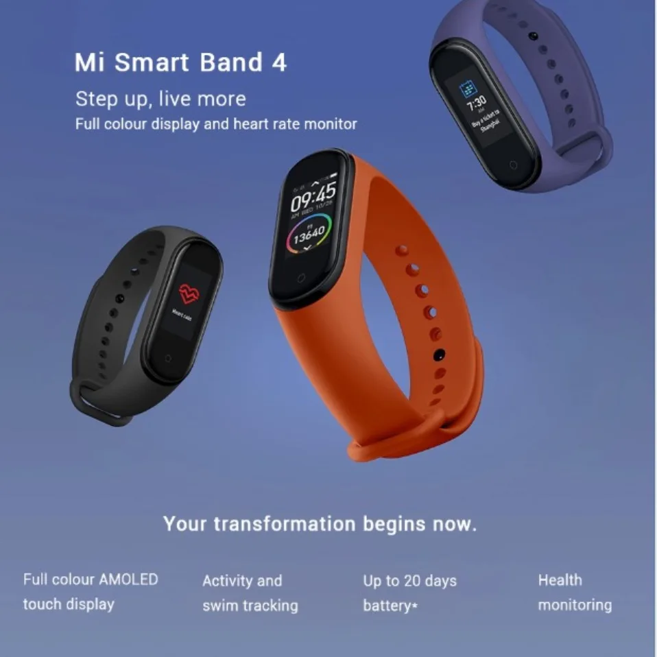 Глобальная версия Xiaomi Mi Band 4 многоязычные умные часы 135 мАч Bluetooth 5,0 браслет