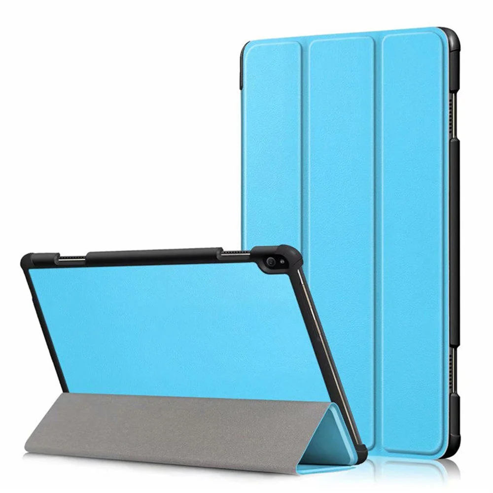 1 шт. чехол для lenovo Tab E10 10,1 ''чехол для планшета Funda TB-X104F TB X104F тонкий магнитный складной PU кожаный чехол-подставка+ подарки - Цвет: Sky Blue