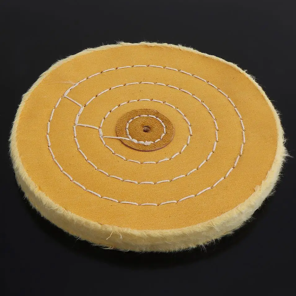 6 Inch T-shaped Yellow Cotton Cloth Polishing Wheel Flannel Mirror Buffer Pad 5mm Hole for Metal /Car | Инструменты