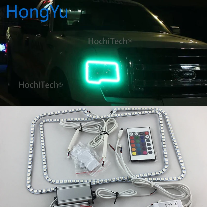 

Для Ford F-150 F150 2009 2010 2011 2012 2013 2014 RGB светодиодный Ангельские глазки многоцветные с Halo Кольцо Дистанционное Управление фар