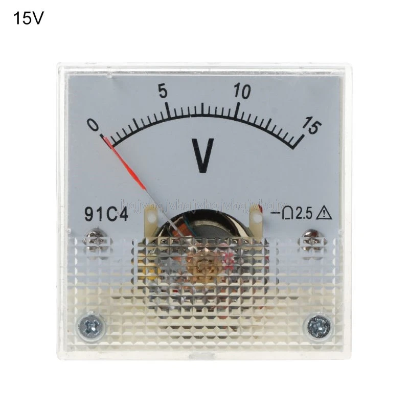 15V 91C4 DC Вольтметр аналоговый Панель Напряжение цифровая высокая температура указатель Тип 3/5/10/15/20/30/50/100/150/250V S05 19; Прямая поставка - Цвет: 15V