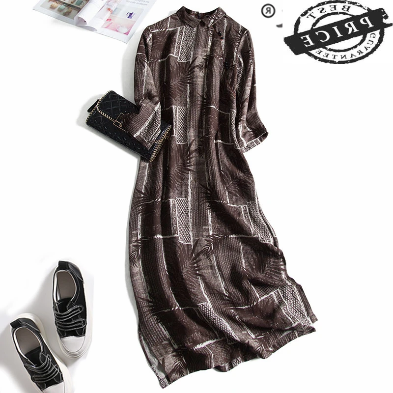 

Vintage Summer Dress Women Clothes 2021 Spring Elegant Print Long Dresses Woman Casual Party Vestidos Ladies Sundress 602