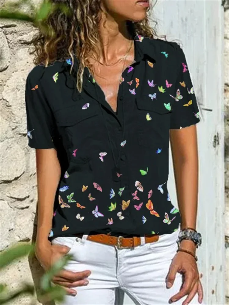 

Vogue short-sleeved women shirt loose plus size shirt women casual tops women