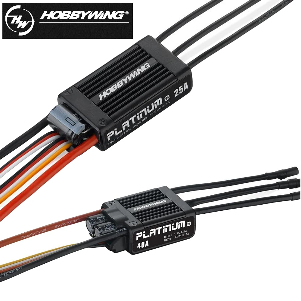 Hobbywing Platinum V4 25A/60A /80A/120A/130A/200A бесщеточный ESC для RC PFV Дрон с неподвижным крылом