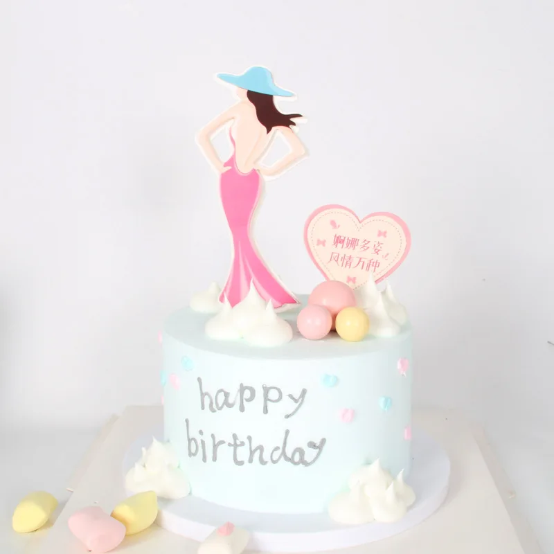 Красивая газовая юбка для девочек вставка торта карточка выпечки украшение на