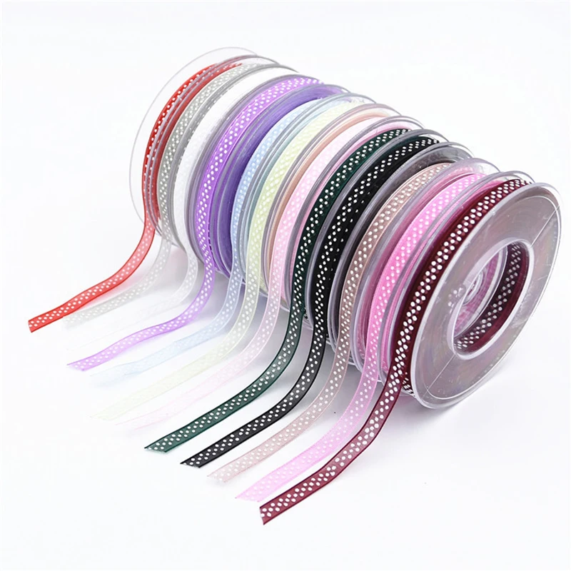 2 м/лот лента из органзы в горошек для свадебной вечеринки рождественские