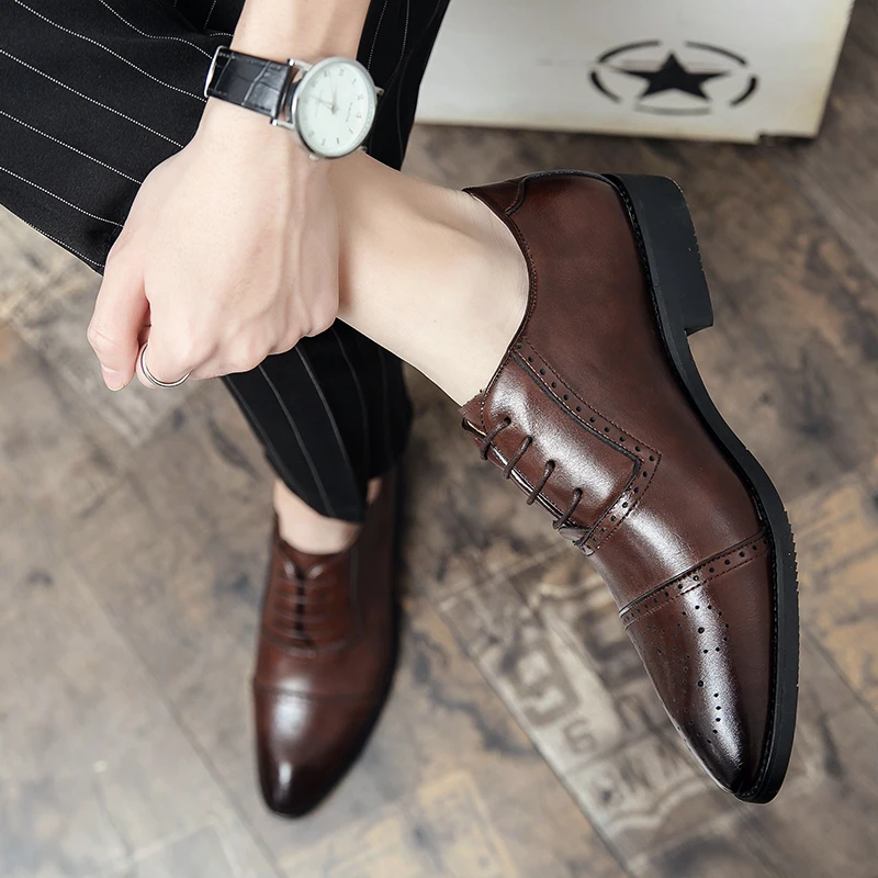 

Men's Leather shoes outdoor dress Classic Shoes for men Oxford Style Neolite Sole Extra Comfort Premium Man Style Wedding shoes