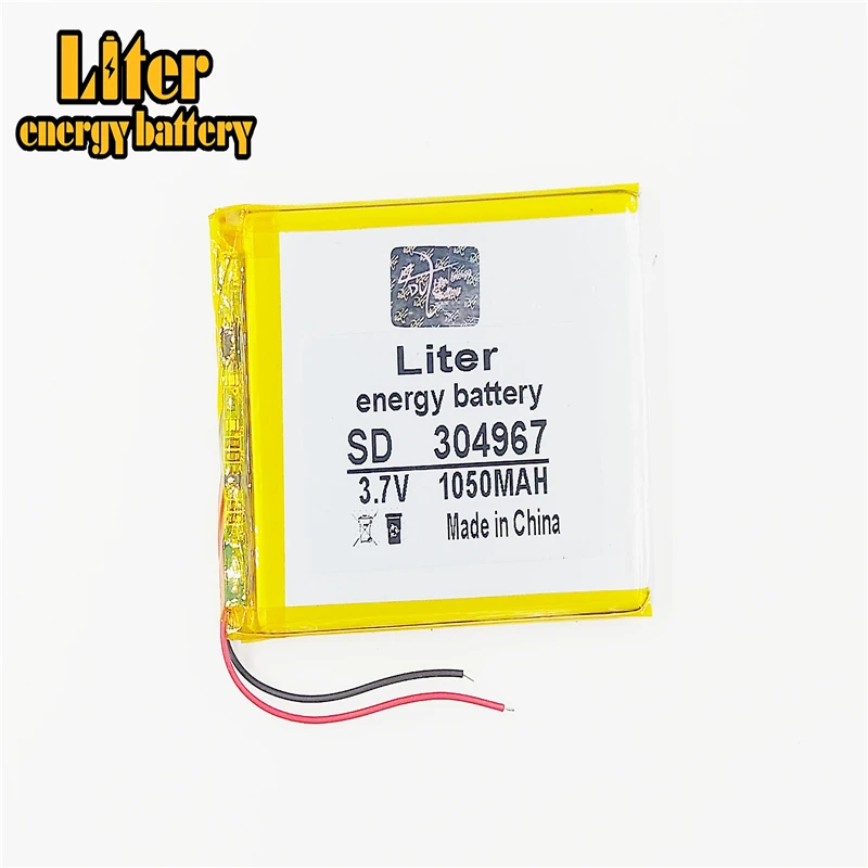 

Полимерный литий-ионный аккумулятор 3,7 V, 304967 1050mah может быть настроен оптом CE FCC ROHS MSDS сертификация качества