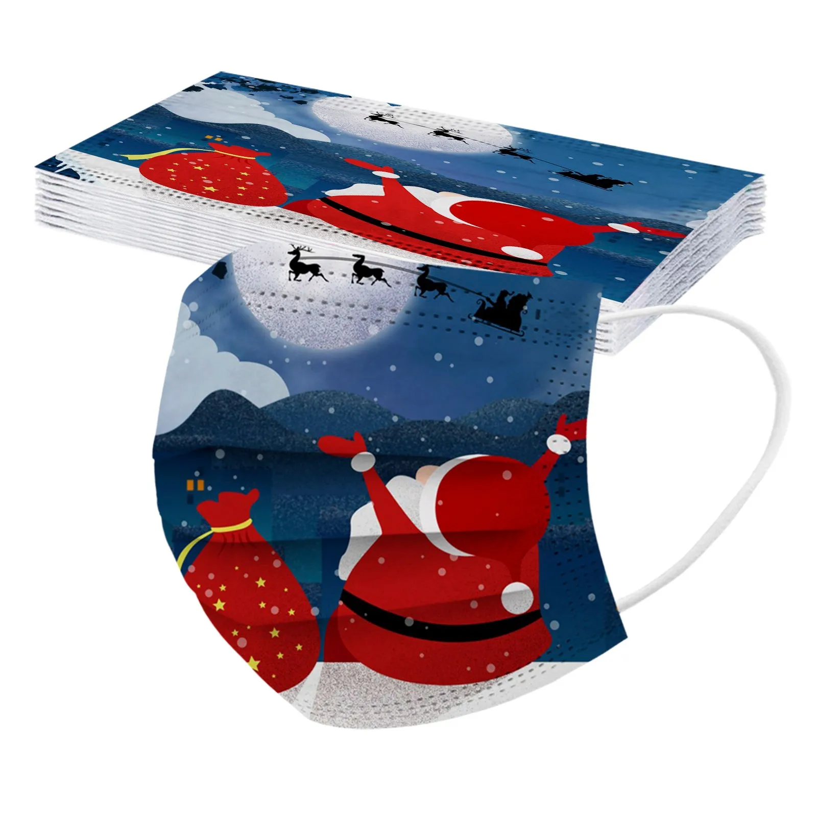 10 шт. рождественские шапки для взрослых одноразовые маски рта защитная маска