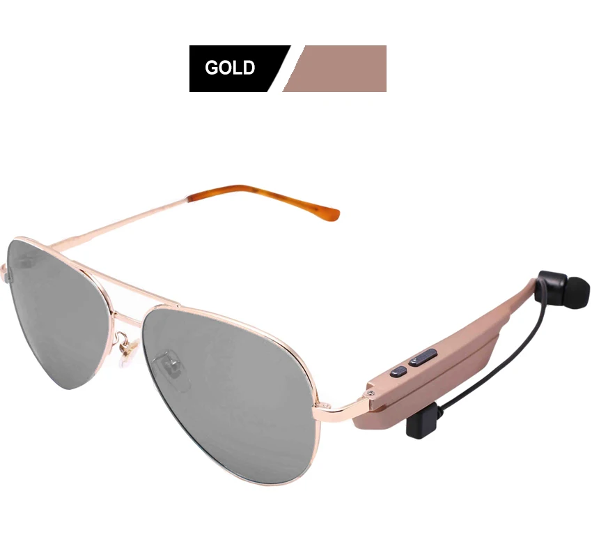 Conway Music Sunglasses Bluetooth Speaker Headset with Earphone Smart Audio Sun Glasses Pilot Polarized Lens for Women Men