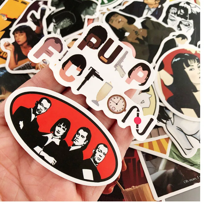 

50 pcs Classic American Drama Pulp Fiction Graffiti Waterproof Skateboard Travel Suitcase Phone Laptop Luggage Stickers Cute
