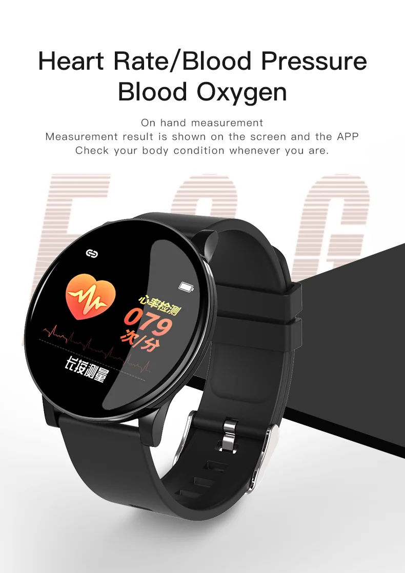 

IP67 Waterproof W8 Smart Watch Men Women SmartWatches Heart Rate Blood Oxygen Pressure Monitor Fitness Tracker Smart Band