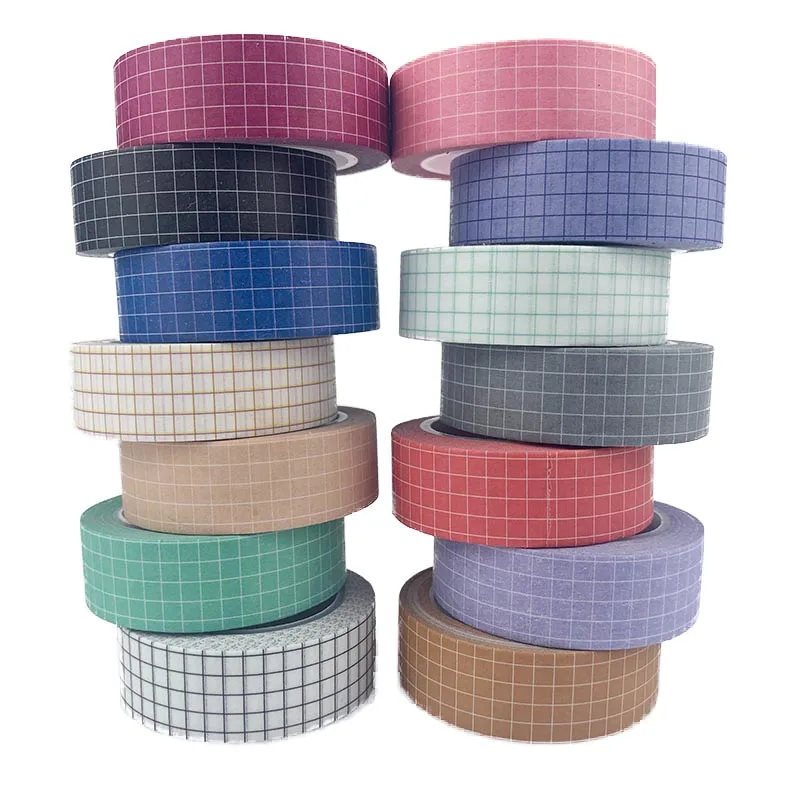 

1Pcs 10 Meters Length Solid Color Washi Tape Grid Masking Tape Decorative Adhesive Tape Sticker Scrapbook Diary Stationery Tape