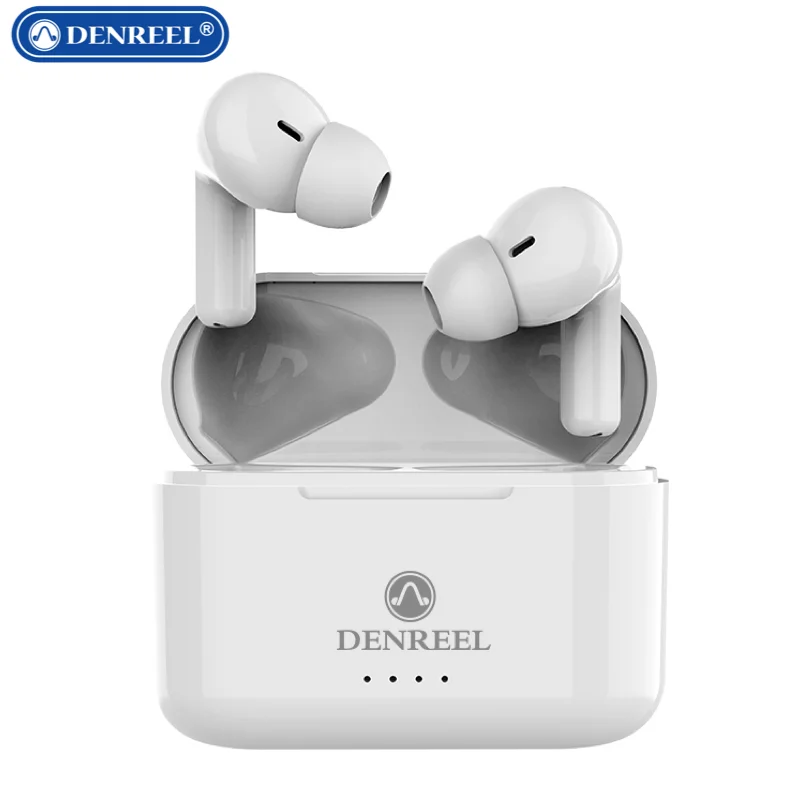 

DenReel DR12Wireless Stereo Headset Wireless Earbuds with Heavy Bass Bluetooth V5.0 with Charge Box In-ear Headphones