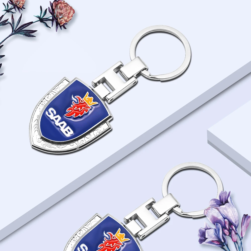 

3D Metal Alloy Car Styling Braided Rope Keychain Key Rings Key Chain For SAAB 9-3 9-5 900 9000 Scania Sedans Wagon Convertible