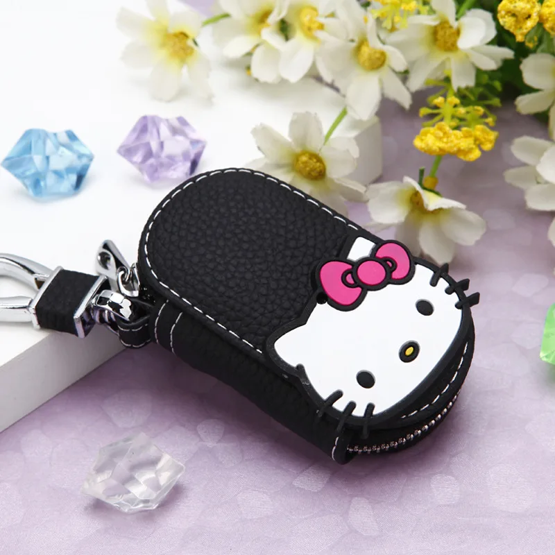 Style15 Милый мультяшный брелок Hello Kitty, модный кожаный кошелек на молнии, брелок для женщин и девочек, брелок для ключей, автомобильный Шарм, ювелирное изделие, подарок - Цвет: Style15