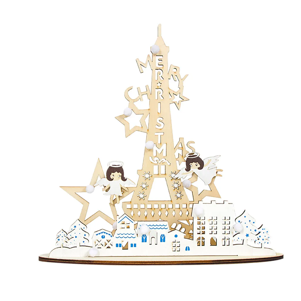Рождественские украшения креативная башня ангела деревянная роспись DIY домашнее