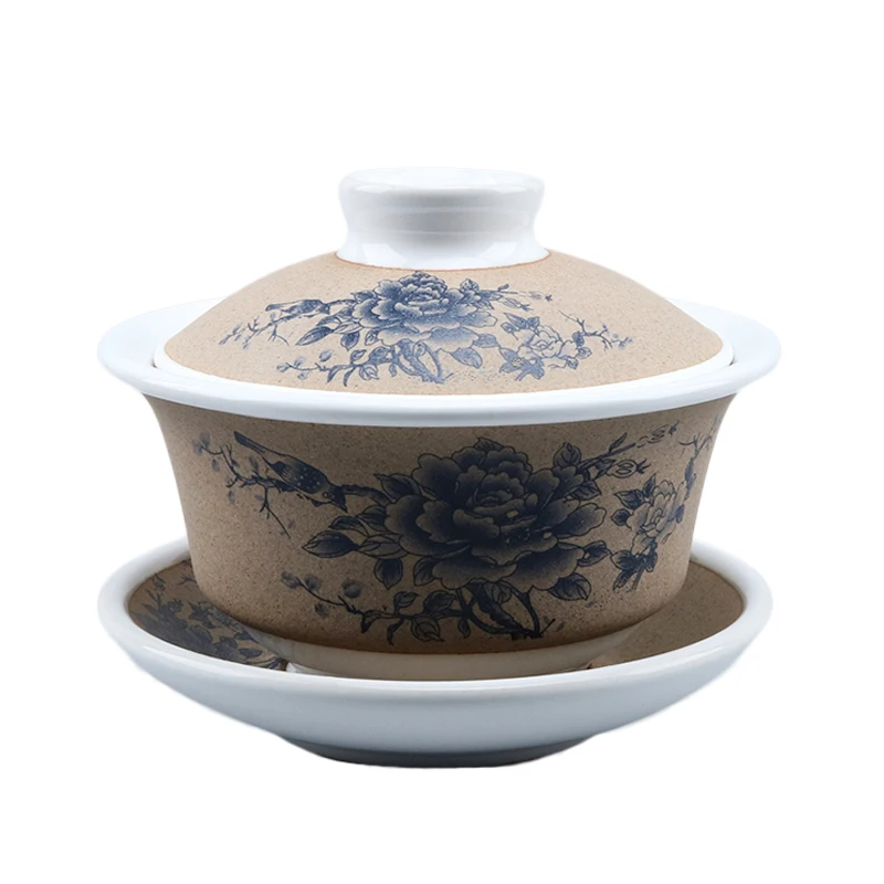 Gaiwan керамическая чайная кружка 120 мл винтажная чашка блюдце крышка посуда набор