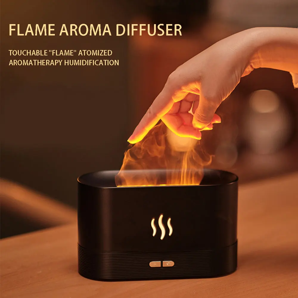 

USB Flame Air Humidifier Essential Oil Diffuser Aroma Ultrasonic Mist Maker Home Room Aromatherapy humidificador Bedroom Light