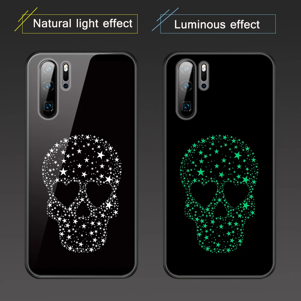 

Astronaut Case for Huawei P30 P20 P40 Lite Pro P Smart Pro Plus 2019 2020 Luminous Glass Phone case Mate 30 20 Lite Pro Cover