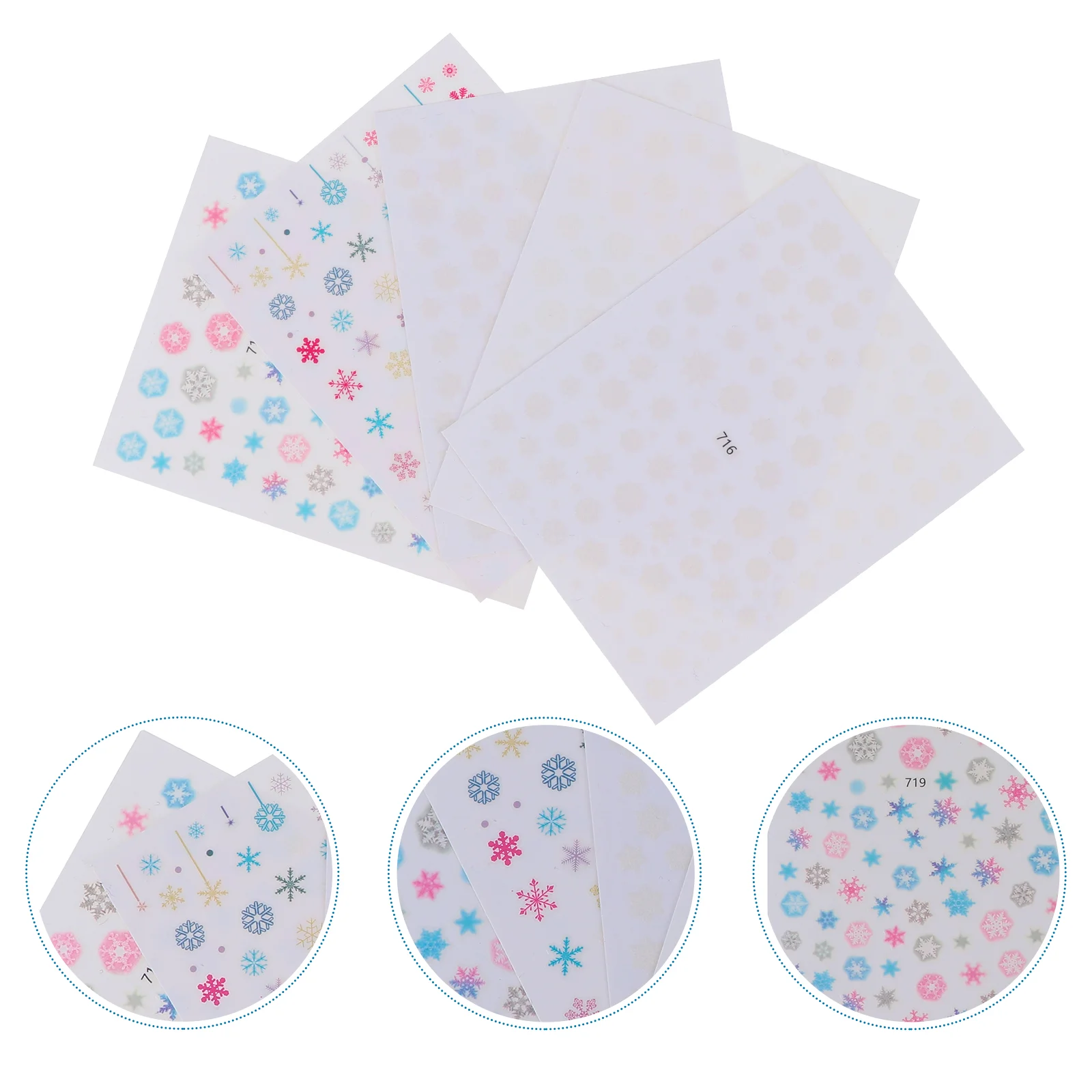 

10 Sheets Christmas Manicure Stickers Snowflakes Nail Art Decal Nail Sticker