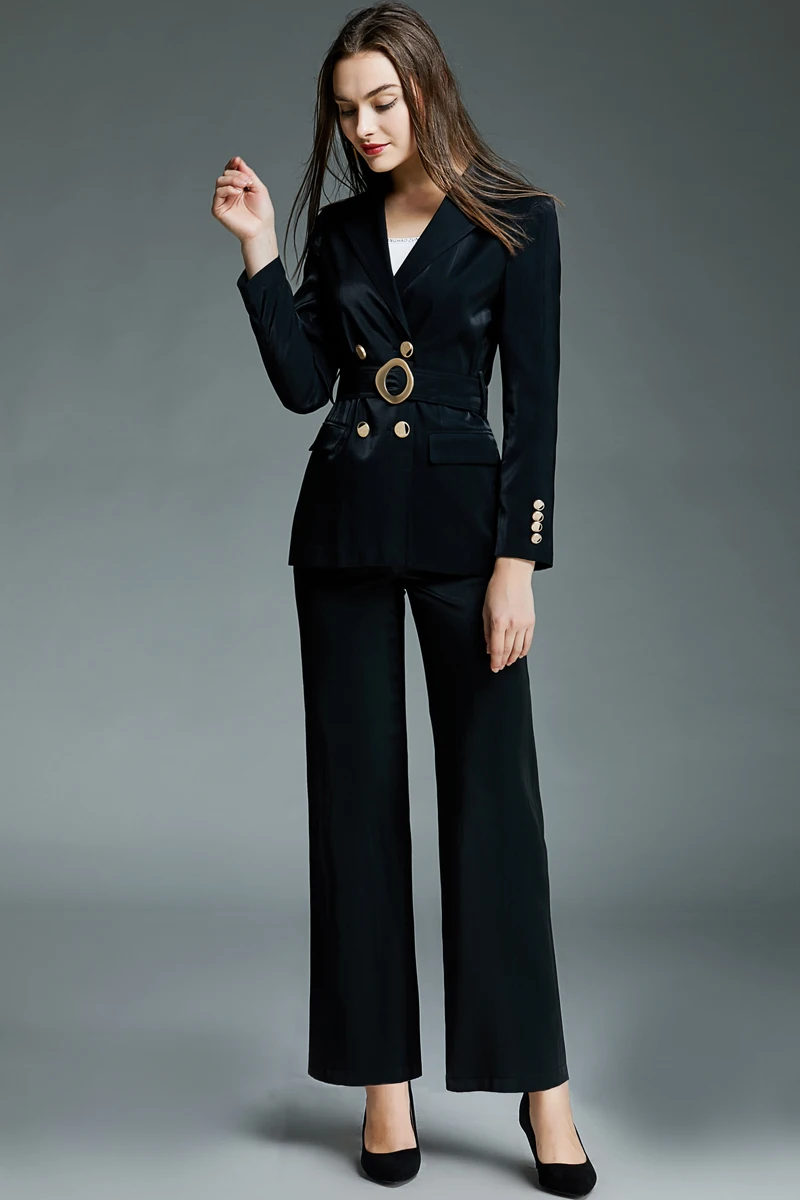 Потрясающий костюм из двух предметов брюки Женский на весну и осень 2021 с широкими