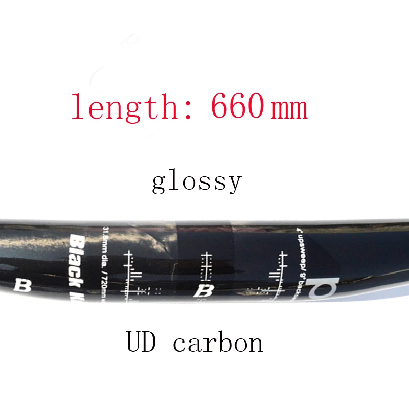 660mm glossy Черный рыцарь PRO RXL стиль UD углеродный ХХХ MTB плоский велосипедный Руль Горный велосипед запчасти бар 9 градусов обратная развертка 5 мм rise - Цвет: 660mm glossy