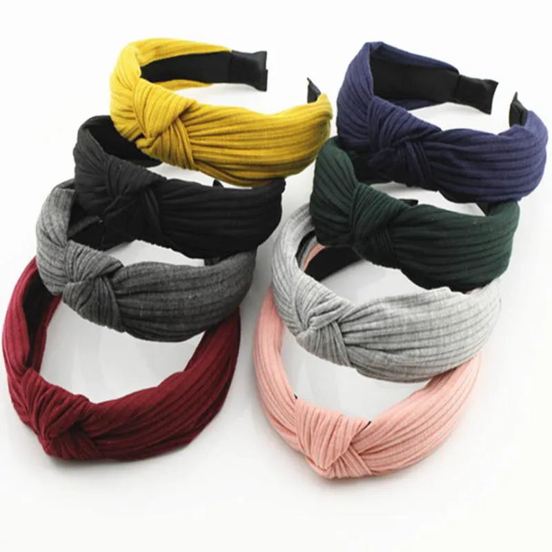 Женская эластичная повязка на голову с бантом узлом сверху цветочная для девочек