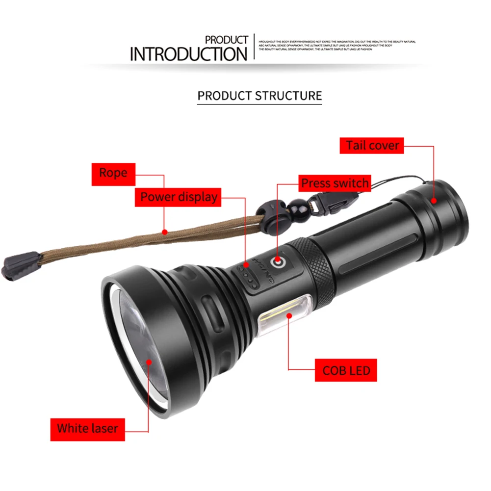 

Powerful Flashlight High-power Glare Long-Range Handheld Searchlight USB Rechargeable LED Flashlight Waterproof Camping Outdoor