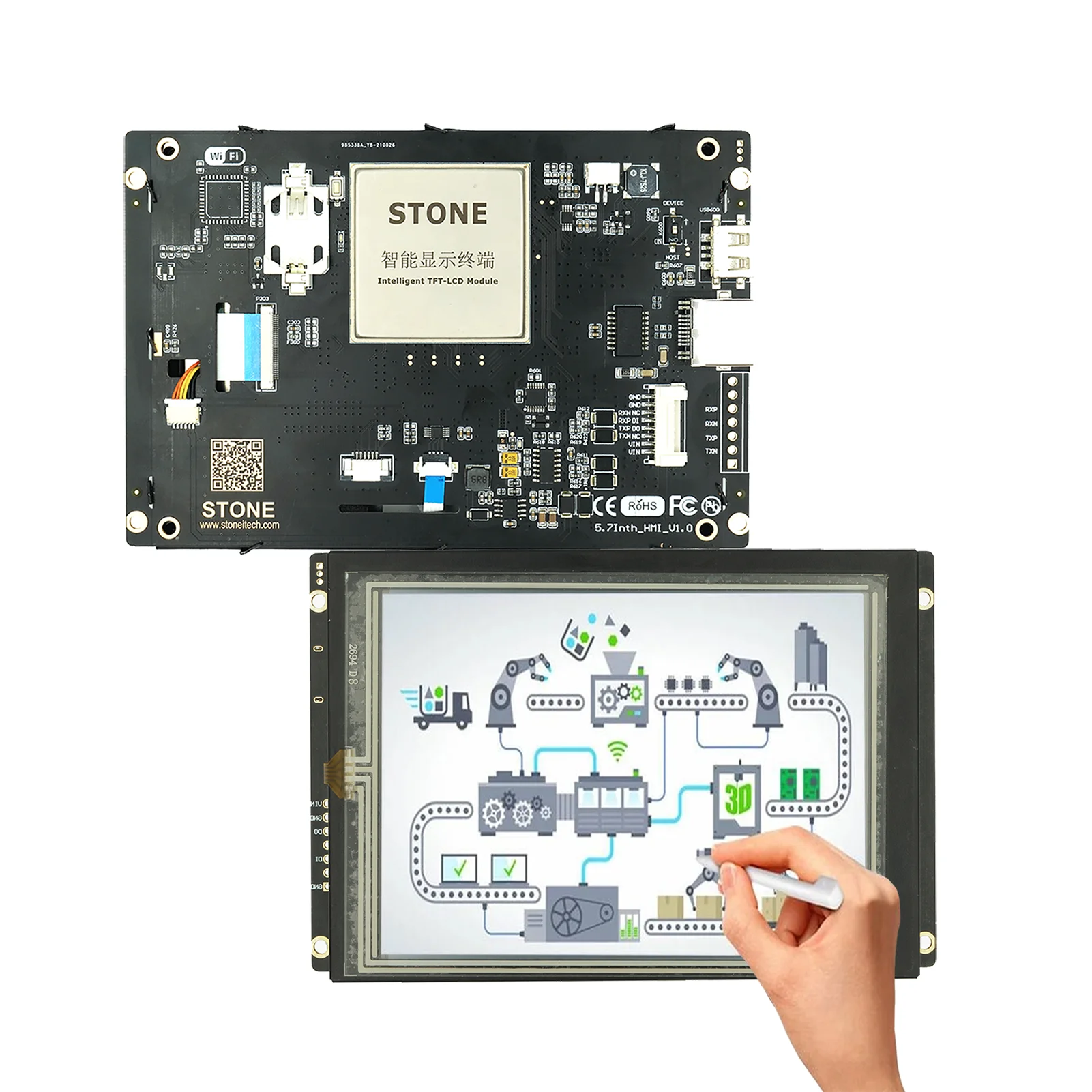 HMI Intelligent LCD Display Module with Program + Touch Screen for Equipment Control Panel