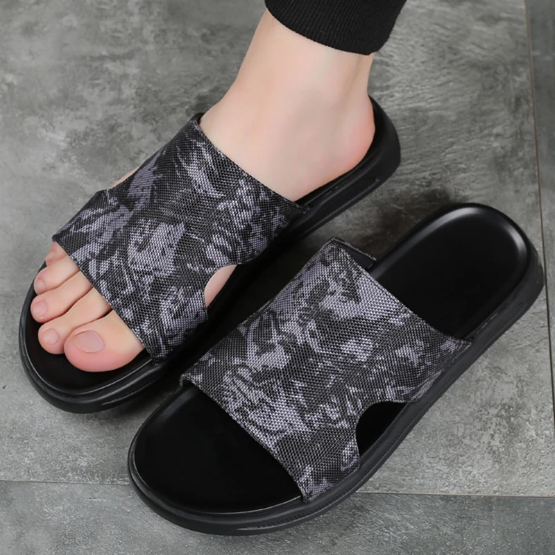 WOTTE Men Slippers Black Indoor Shoes Non-slip Summer Outdoor Beach Slides Soft Sandals Home Bathroom Flip Flops chanclas hombre | Обувь