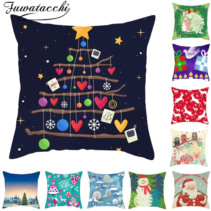 Fuwatacchi подушка с санта клаусом чехол для дома декоративная красочная дивана